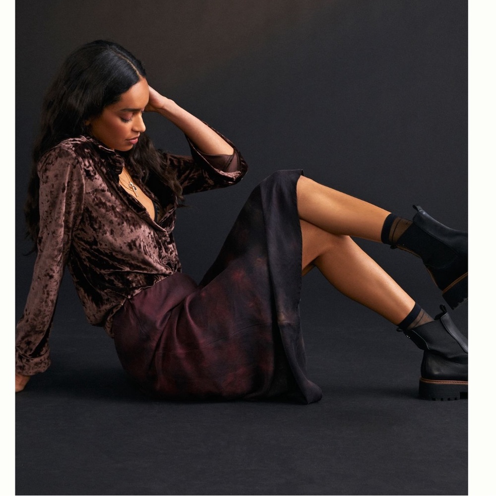 NWT Cloth and Stone / Anthropologie tie dye midi skirt, small.